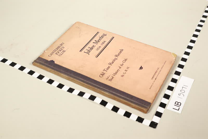 Book: Canterbury Jockey Club, Jubilee Meeting 1854-1904, Old Time Racing Records and a Brief History of the Club, 1904