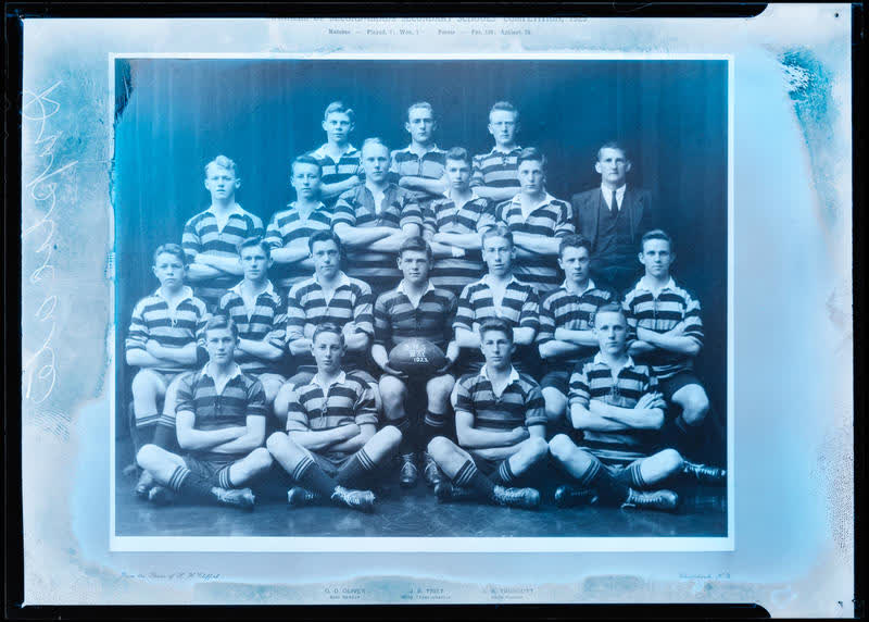 Film Negative: CBHS senior 3rd grade football team (copy), 1923