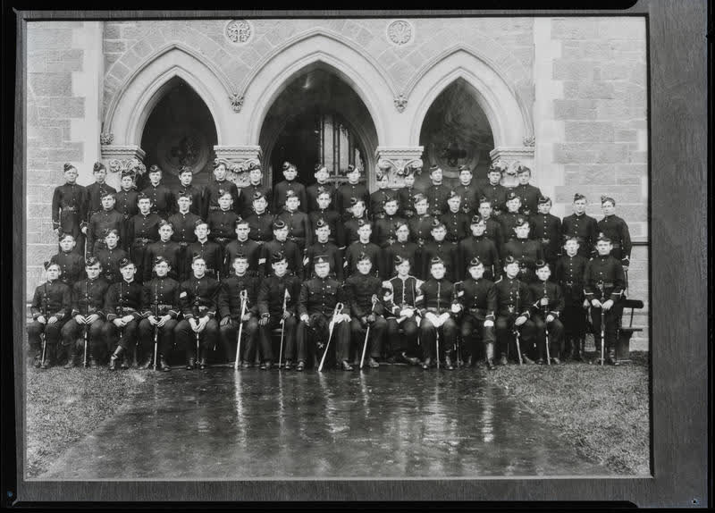 Film Negative: CBHS men and boys in uniform (copy), 1900