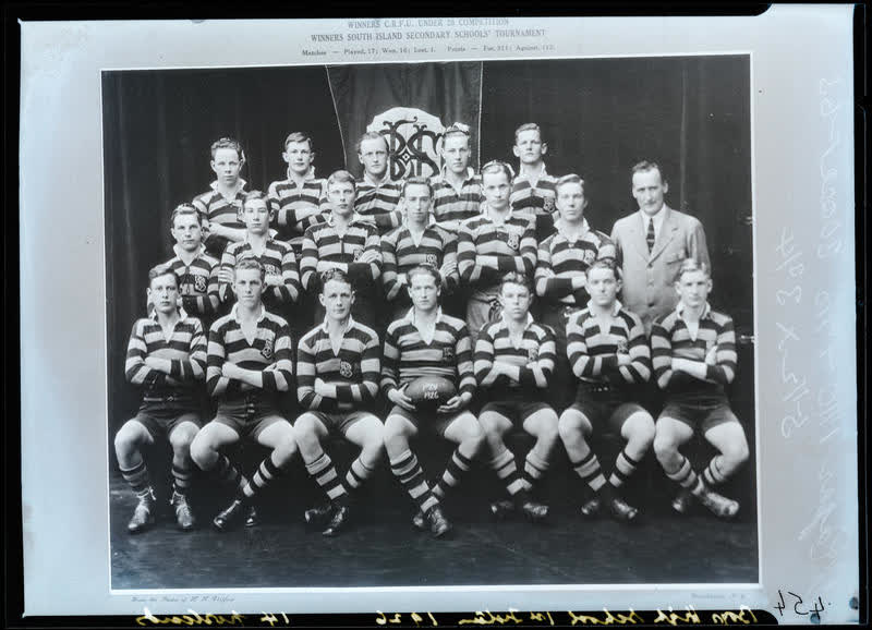Film Negative: CBHS 1st XV rugby team 1926 (copy), 1926