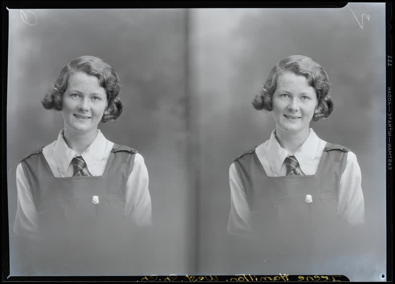 Film Negative: Miss Irene Hamilton (twin negative), 1940