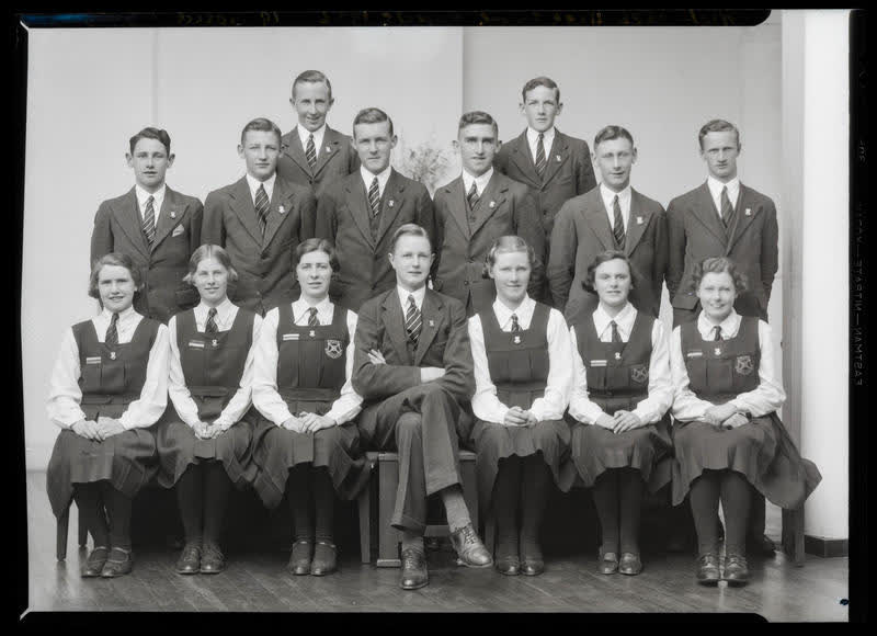 Film Negative: West Christchurch High School Prefects, 1936