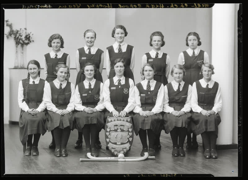 Film Negative: West Christchurch High School Hockey Team, 1936