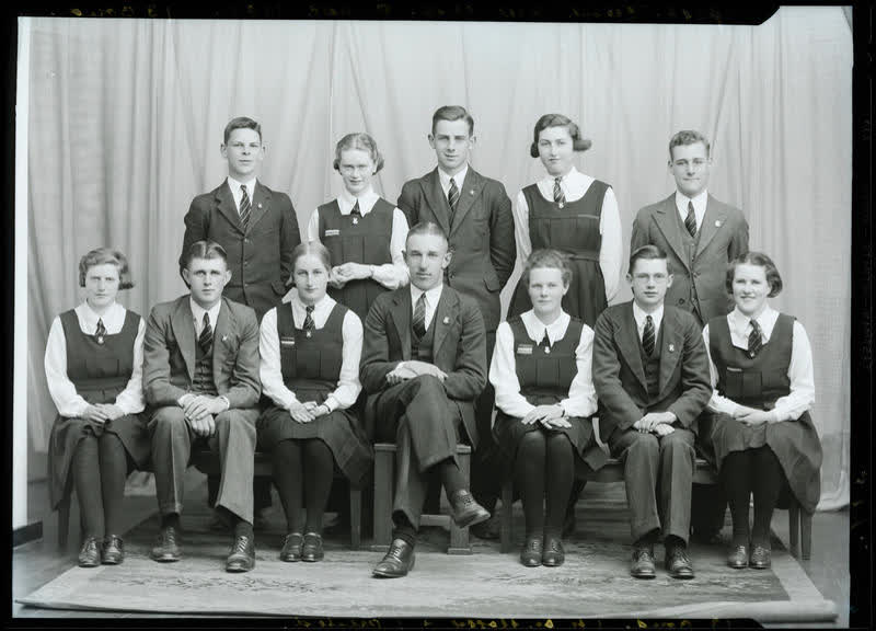 Film Negative: West Christchurch High School Prefects 1937, 1937
