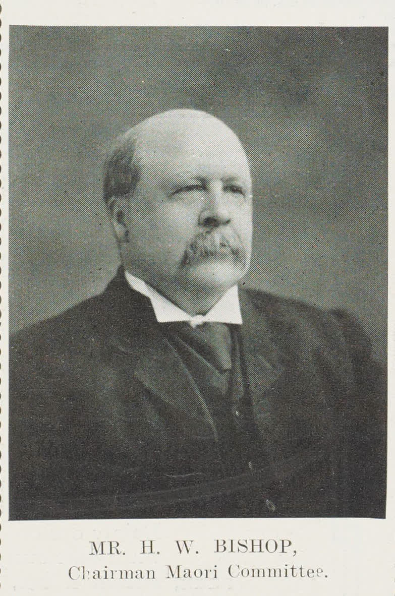 Mr H W Bishop, Chairman Māori Committee, 1906