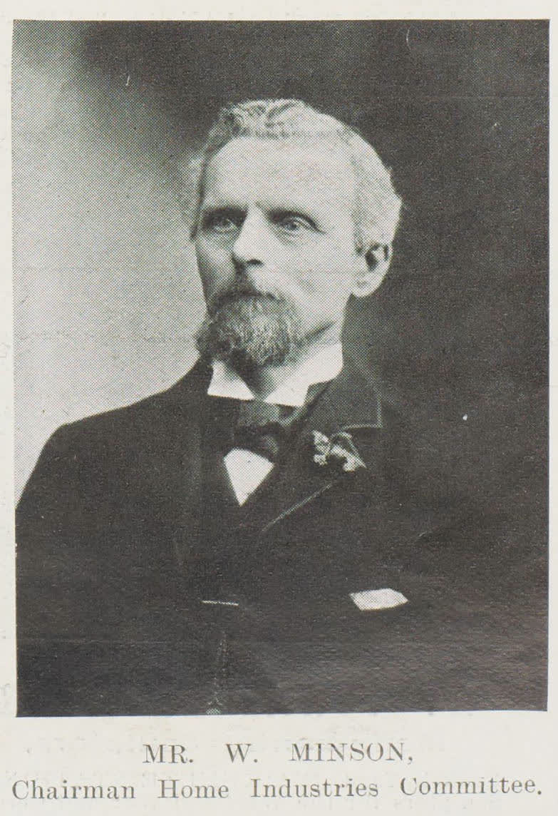 Mr W Minson, Chairman Home Industries Committee, 1906