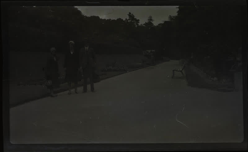 Film Negative: people on a path, 1922