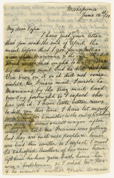 My dear Papa, 18 June 1879, Archive 498, 1879