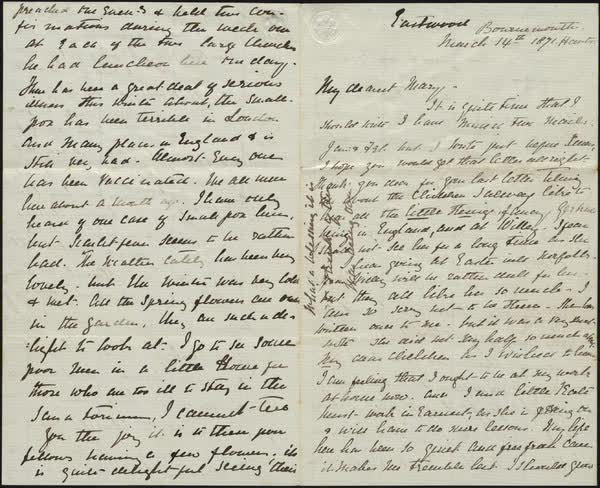 Letter to Mary, 14th March 1871, 1871