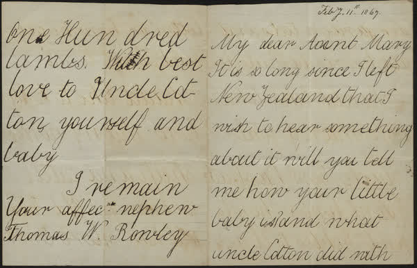Letter to Mary, 11th February 1867, 1867