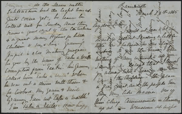 Letter to Mary, 14th March 1867, 1865