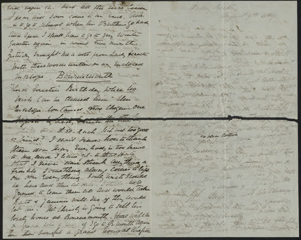 Letter to Mary, 9th August 1869, 1869
