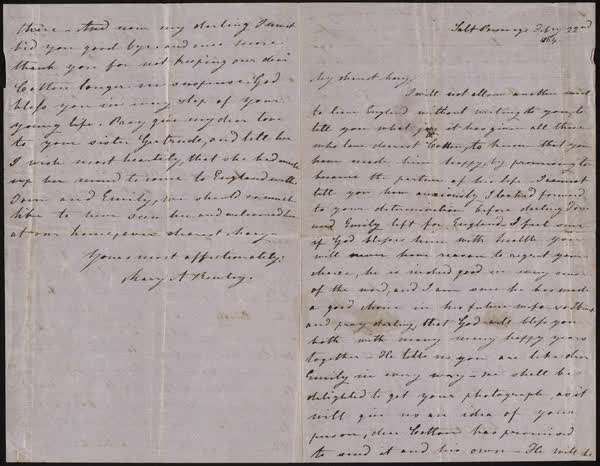 Letter to Mary, 22nd Feb 1864, 1864