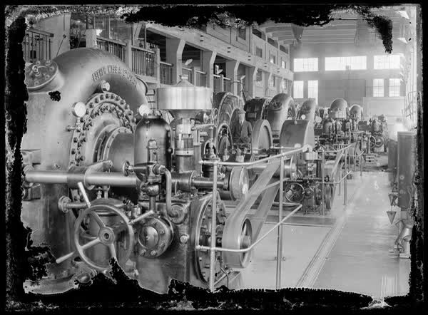 Lake Coleridge hydro-electric power station interior, 1900