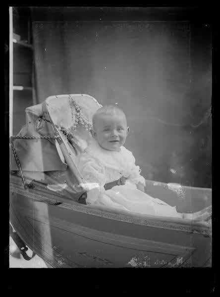 Bill Sutton in a pram, 1918
