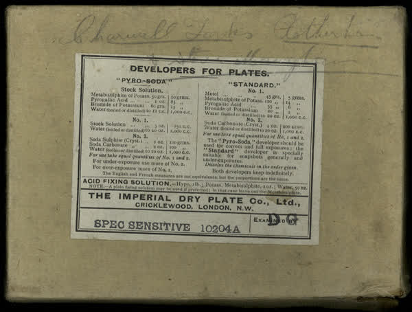 Box cover with inscription, 1900