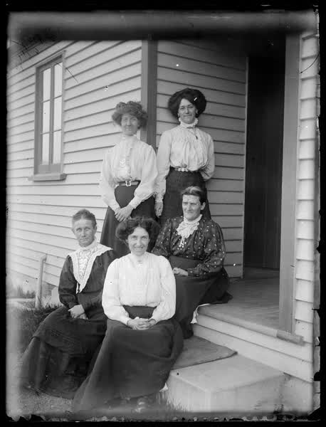 Five women on a porch, 1900