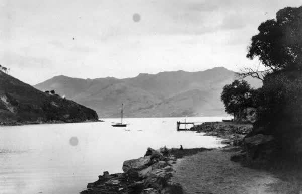 Sail boat on Tikao Bay, 1910