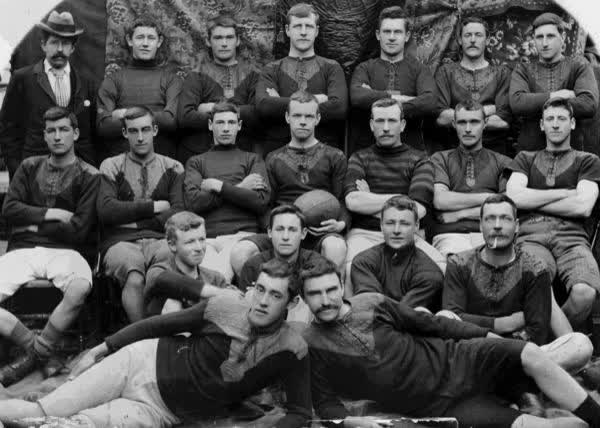 Akaroa rugby team portrait, 1900