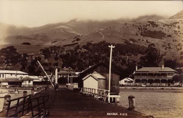 Main Wharf in Akaroa, 1911