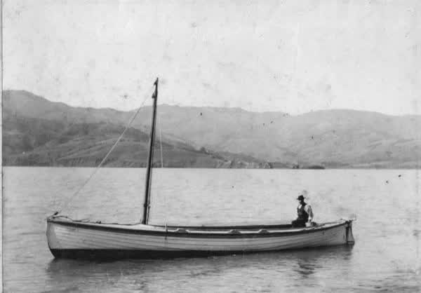 Unidentified man in a boat, 1904
