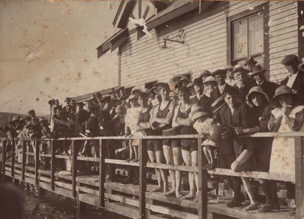 Crowds at the Bathing Sheds, 1910