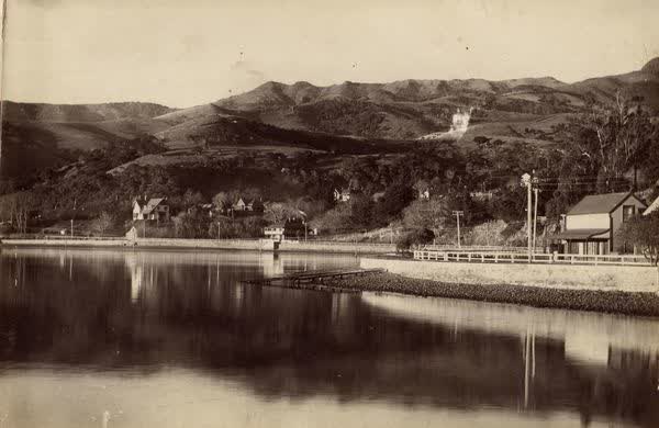 Akaroa Harbour and Beach Road, 1918