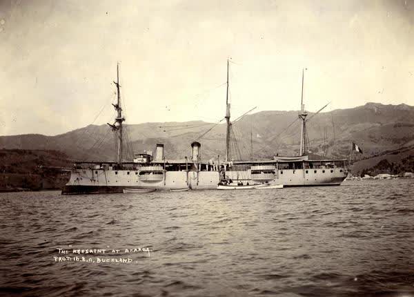 War cruiser ship Kersaint in Akaroa HarbourJan Shuttleworth collection, 1911