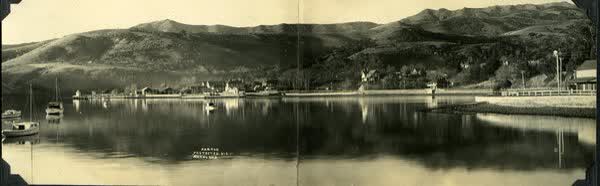Two photographs of Beach Road and Akaroa HarbourJan Shuttleworth collection, 1918