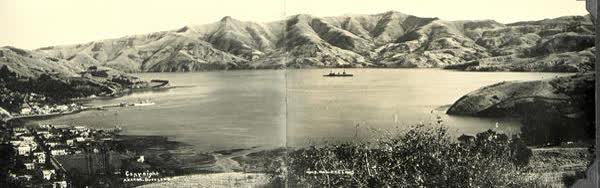 Two photographs of Akaroa HarbourJan Shuttleworth collection, 1913