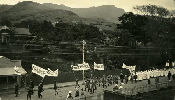 Armistice parade on Rue LavaudJan Shuttleworth collection, 1918