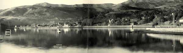 Two photographs of Beach Road and Akaroa HarbourJan Shuttleworth collection, 1918