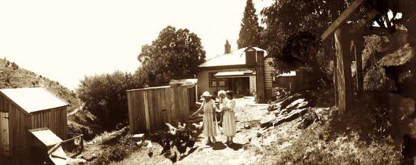 Newton family with chickensJan Shuttleworth collection, 1924