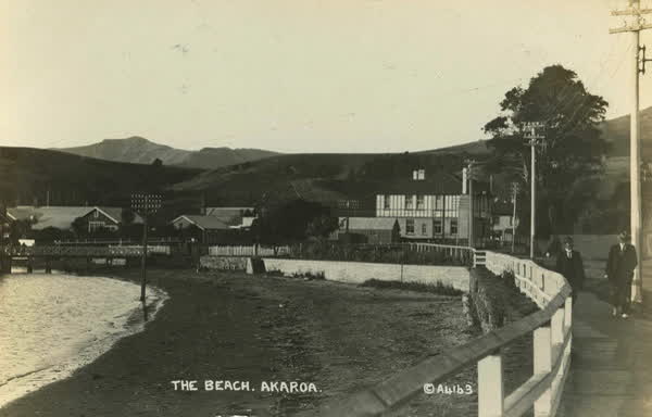 Akaroa Beach and Harbour from Beach RoadJan Shuttleworth collection, 1916