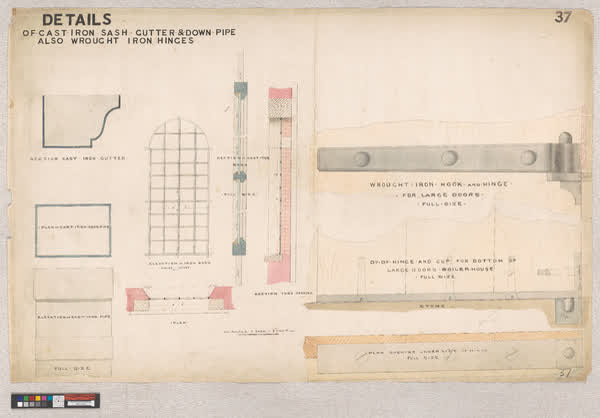 Gutters, pipes, and hinges, 1880