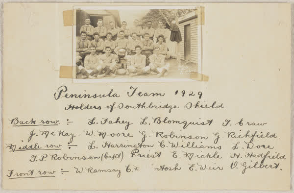 Peninsula Football Team, 1929