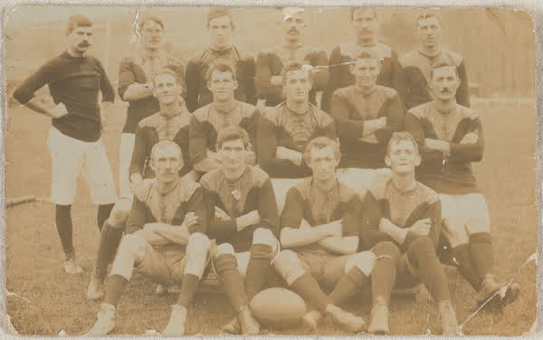 Okain's Bay Football Team postcard, 1905