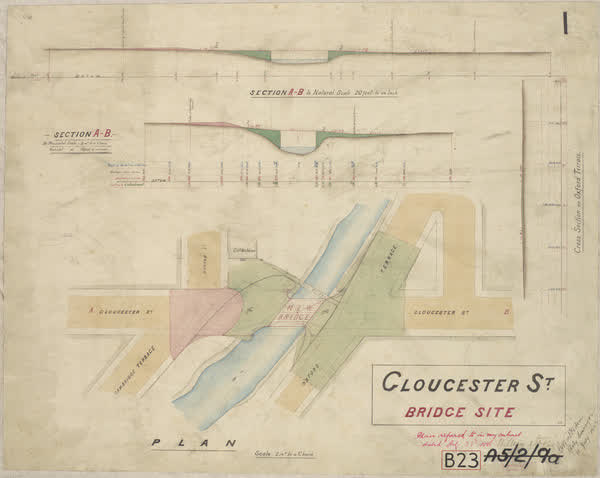 Gloucester Street bridge site, 1886