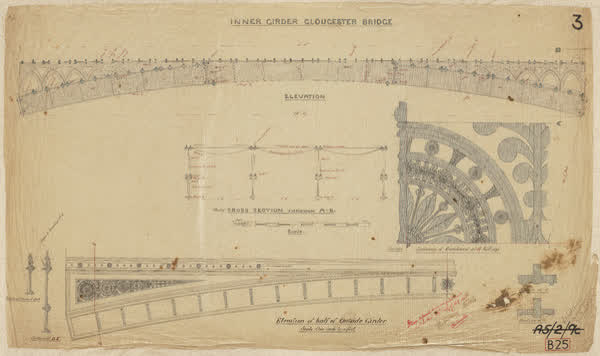 Inner girder Gloucester Bridge, 1886