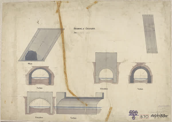 Drawing of culverts, Stapletons Road, 1915