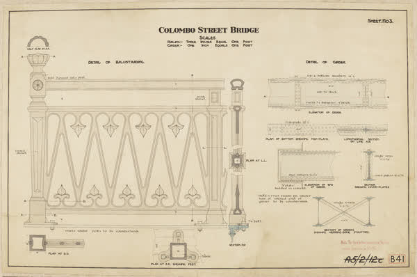 Colombo Street bridge, 1901