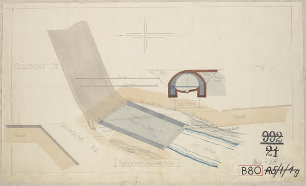 Plan of proposed addition, Colombo Street, 1900