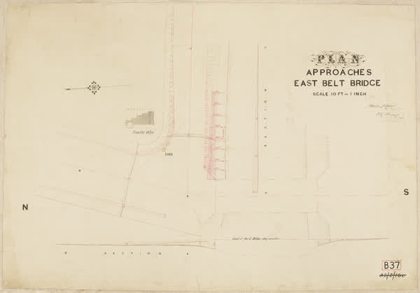 Plan. Approaches East Belt Bridge, 1901