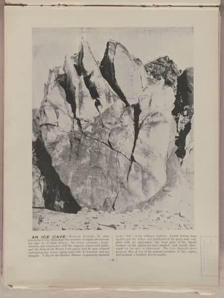 An ice cave, Mueller Glacier, 1896