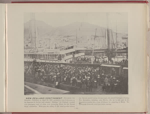 New Zealand contingent, departure for England, 1896