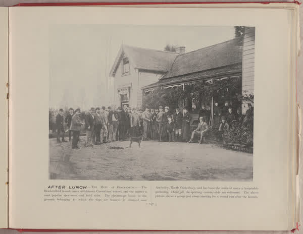 After lunch, the meet at Brackenfield, 1896