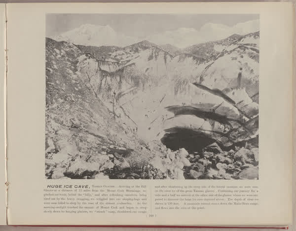 Huge ice cave, Tasman Glacier, 1896
