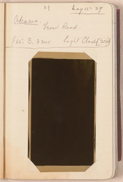 Akaroa from road [negative mounted in notebook], page 39, 1927