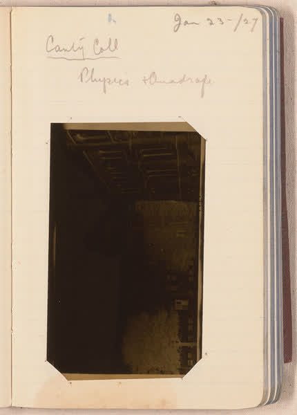 Physics building and quadrangle [negative mounted in notebook], page 1, 1927
