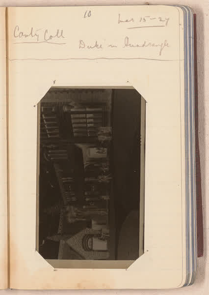 Duke in quadrangle [negative mounted in notebook], page 10, 1927